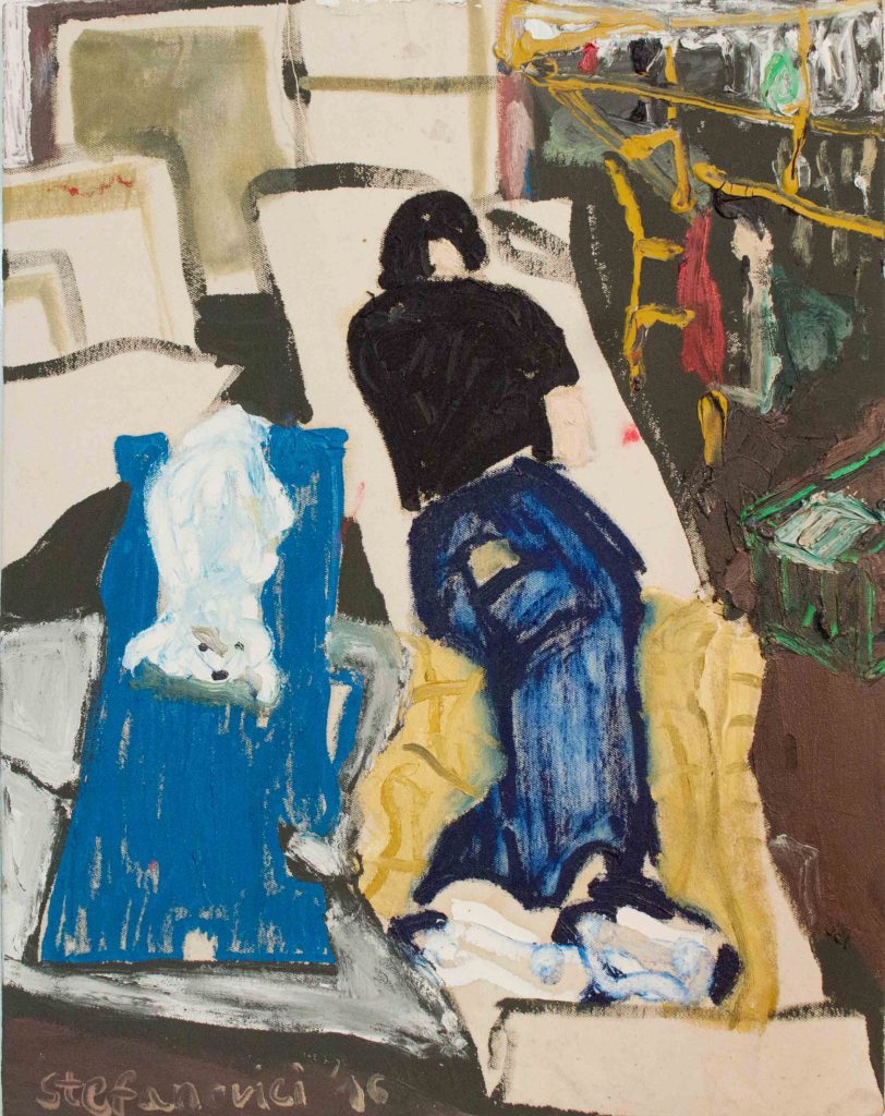Oli und Nela, 2018, 45 cm x 40 cm, Öl auf Leinwand