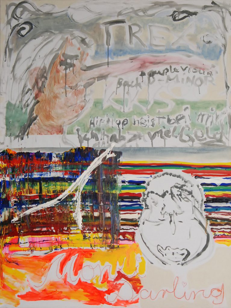 Monke Darling,…, 2012, 120 cm x 92 cm, Öl und Acryl auf Leinwand