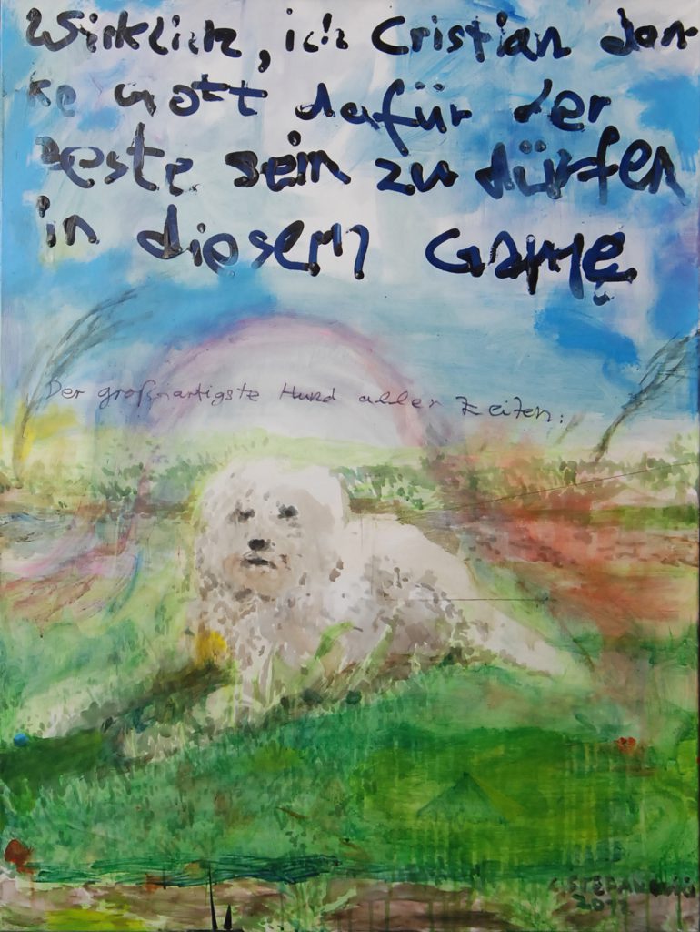 Großartig, Danke, 2012, 120 cm x 92 cm, Öl und Acryl auf Leinwand
