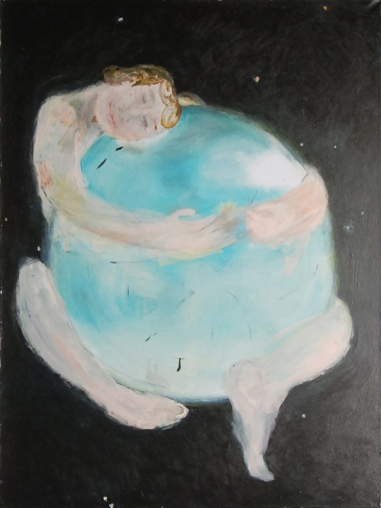 Umarmung, coop L.Bittner, 2012, 120 cm x 92 cm, Öl und Acryl auf Leinwand