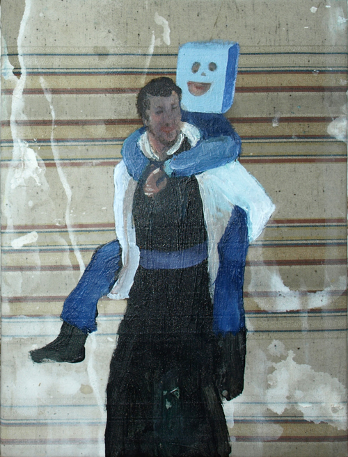 Priester, 2010, 40 cm x 30,5 cm, Öl und Acryl auf Markisenplane